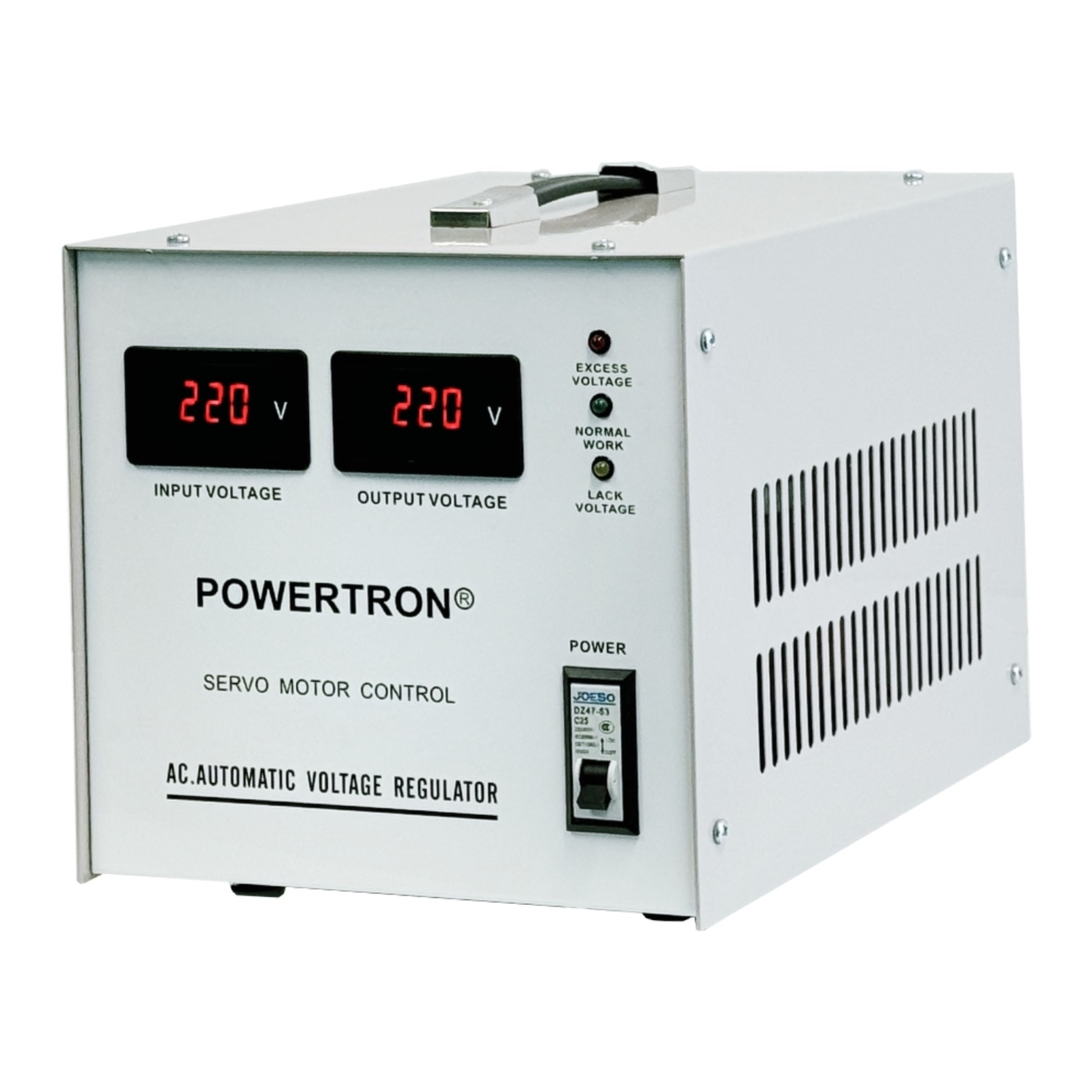 Powertron 3 KVA 220V - Vista 3/4 izquierda